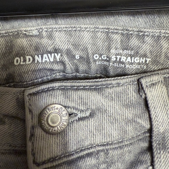 Old Navy Gray Women's High Rise Straight Jeans - Picture 3 of 9